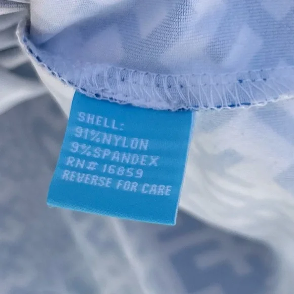 J McLaughlin Lola Dress Geo Audio Blue And White Print Catalina Cloth Medium - Picture 6 of 8